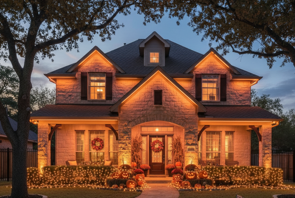 Austin permanent holiday lights for thanksgiving